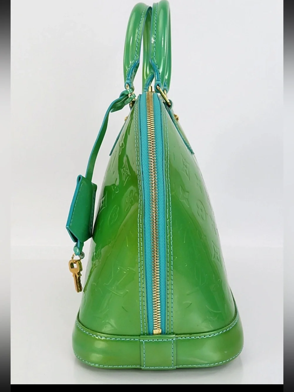Louis Vuitton Green Patent Vernis Alma Handbag